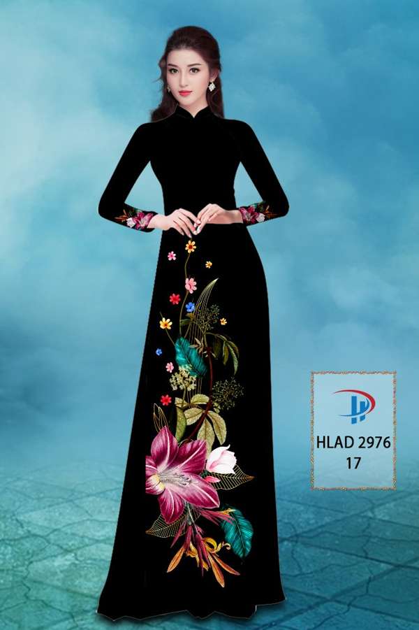 Vải Áo Dài Hoa In 3D AD HLAD2976 50